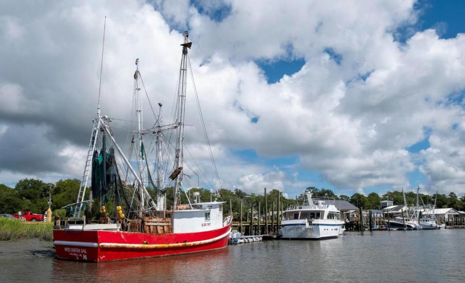 A view of the Calabash waterfront from Captain Doug Allen’s charter boat. The captain uses the GetMyBoat.com booking service to generate customers for his service. Aug. 8, 2022.