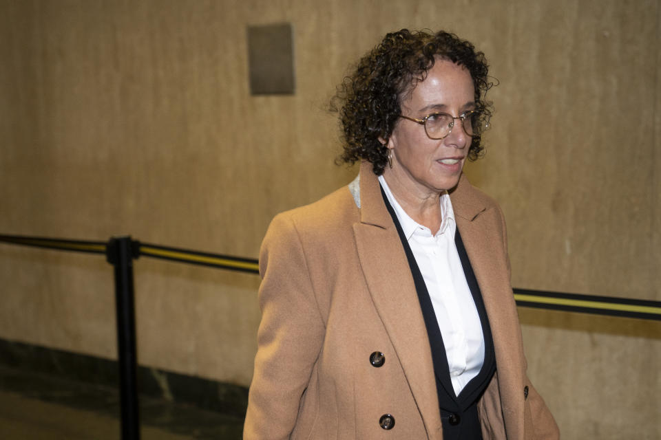 Attorney Susan Necheles arrives to criminal court, Monday, Oct. 31, 2022, in New York. The Trump Organization is on trial this week for criminal tax fraud. (AP Photo/John Minchillo)