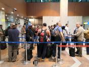 Foreign employees of oil companies, are seen leaving Iraq at the airport of Basra