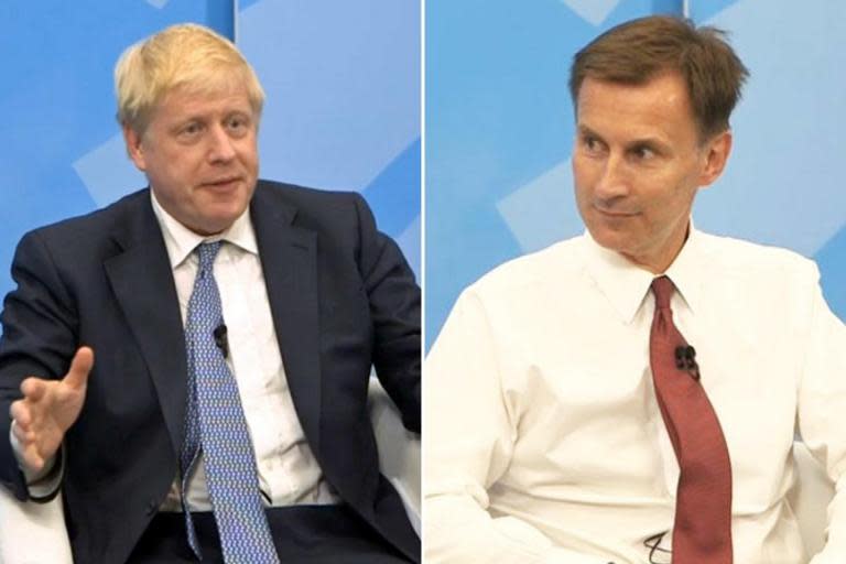 Leadership rivals Boris Johnson and Jeremy Hunt have been grilled as part of a digital hustings hosted on the Conservative Party's social media channels. The two contenders faced an hour of questions which were submitted by members of the public. Mr Hunt, vowed to give full citizens' rights to the 3 million EU nationals living in the UK, even if Britain left without a deal. Mr Johnson took questions after, vowing to "wallop Jeremy Corbyn for six" in an election. It comes after the pair clashed again over Brexit after a former civil service boss warned against making "straitjacket" promises to leave on Halloween.The Standard provided live updates below...