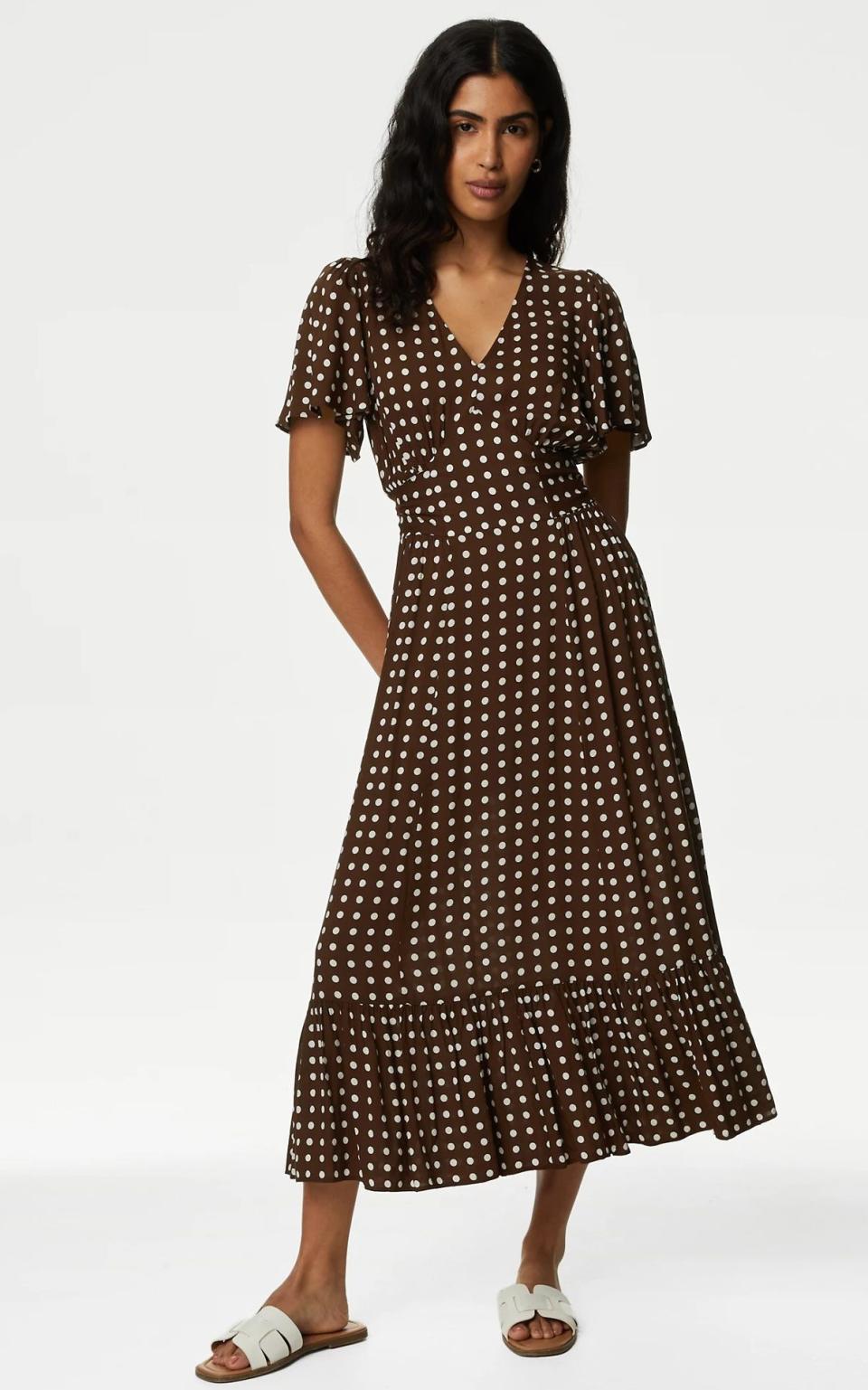 Dress with polka dot pattern