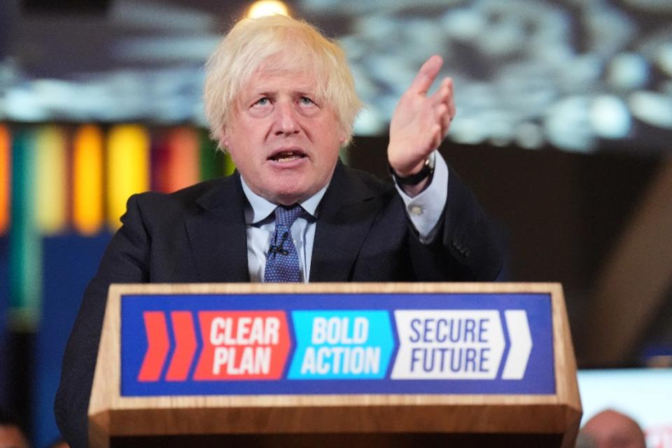 Boris Johnson has made a surprise appearance at a Conservative rally - with just a single day of the election campaign remaining. Photo: PA