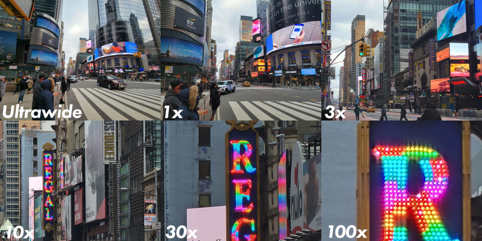 Samsung Galaxy S21 Ultra zoom comparison