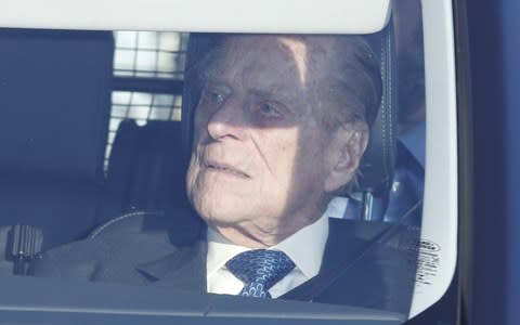 The Duke of Edinburgh, Prince Philip, arriving for the Christmas lunch - Credit: Max Mumby