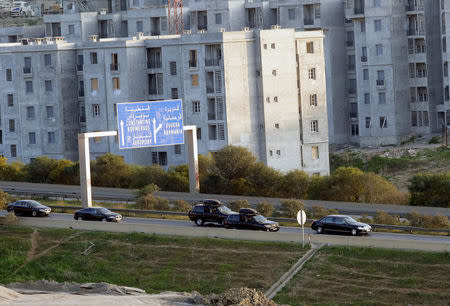 A convoy believed to be carrying Algeria's President Abdelaziz Bouteflika is pictured while driving along the highway in Algiers, Algeria March 10, 2019. REUTERS/Ramzi Boudina