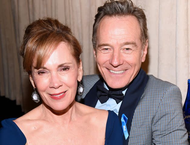 <p>Kevin Mazur/Getty</p> Robin Dearden and Bryan Cranston attend the 73rd annual Tony Awards in New York City