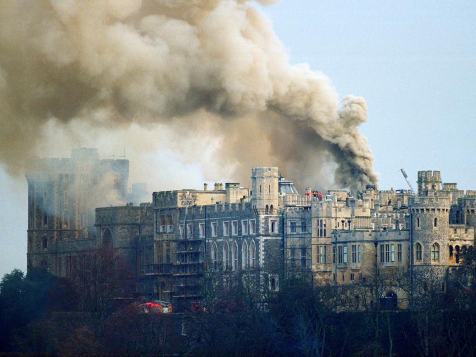 Fire at Windsor Castle on November 20, 1992