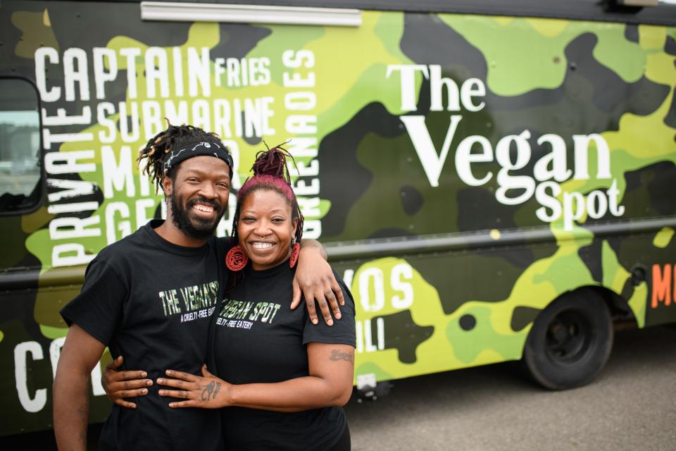 Robert and Yoniara Montoya of The Vegan Spot food truck plan to bring vegan comfort food to Murchison Marketplace.