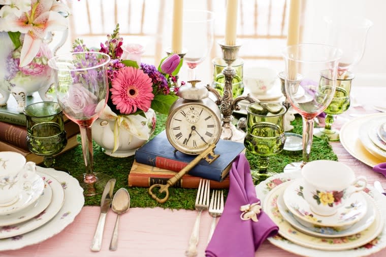 Have your own tea party with the floral outdoor theme