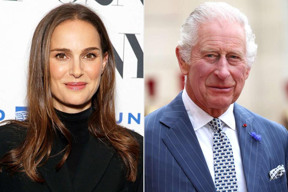 <p>Dominik Bindl/Getty; Pascal Le Segretain/Getty</p> Natalie Portman and King Charles III