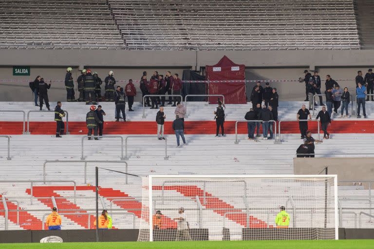 Escena del partido que disputan River Plate y Defensa y Justicia