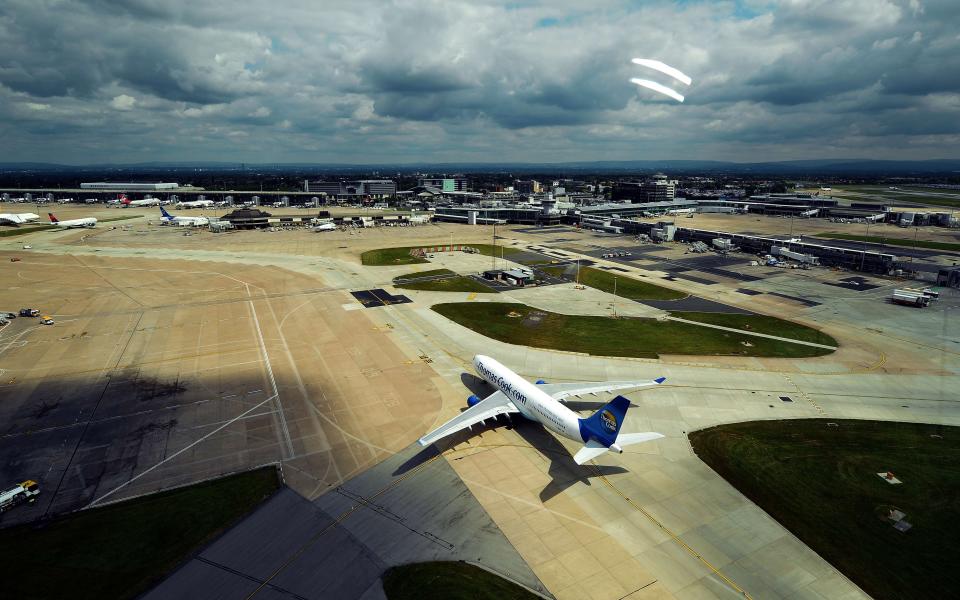  picture taken from the new Air Traffic Control tower shows Manchester Airport - Credit: Paul Ellis /AFP