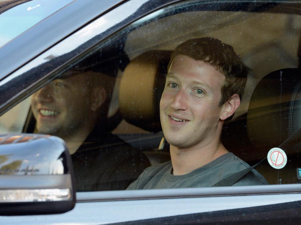 Mark zuckerberg in a car