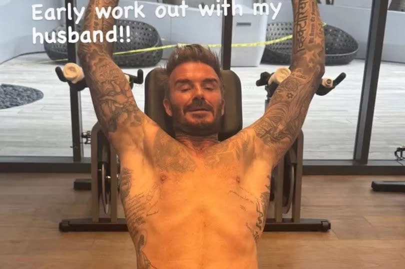 Victoria snapped David working out -Credit:Victoria Beckham Instagram