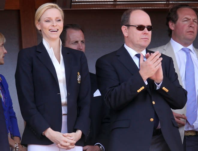 (LtoR) Charlene Of Monaco And Prince's Albert II Of Monaco Attend The Monte-Carlo ATP Masters Series Tournament Tennis AFP/Getty Images