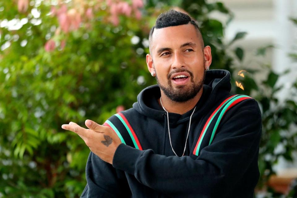 Nick Kyrgios of Australia speaks to the media during the ATP Cup in Sydney (AFP)