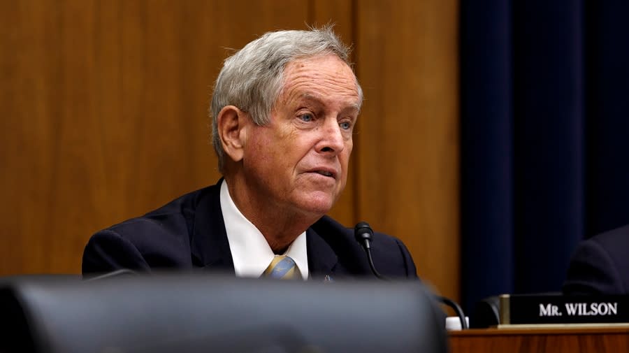Rep. Joe Wilson (R-S.C.) speaks at a House Education and Labor Committee hearing examining the policies and priorities of the Department of Labor on Tuesday, June 14, 2022.