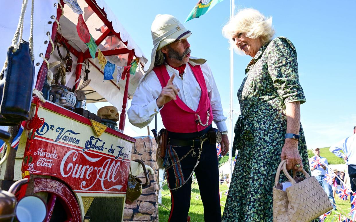 The Duchess of Cornwall during a tour of the Chalke Valley History Festival - Finnbarr Webster/PA Wire