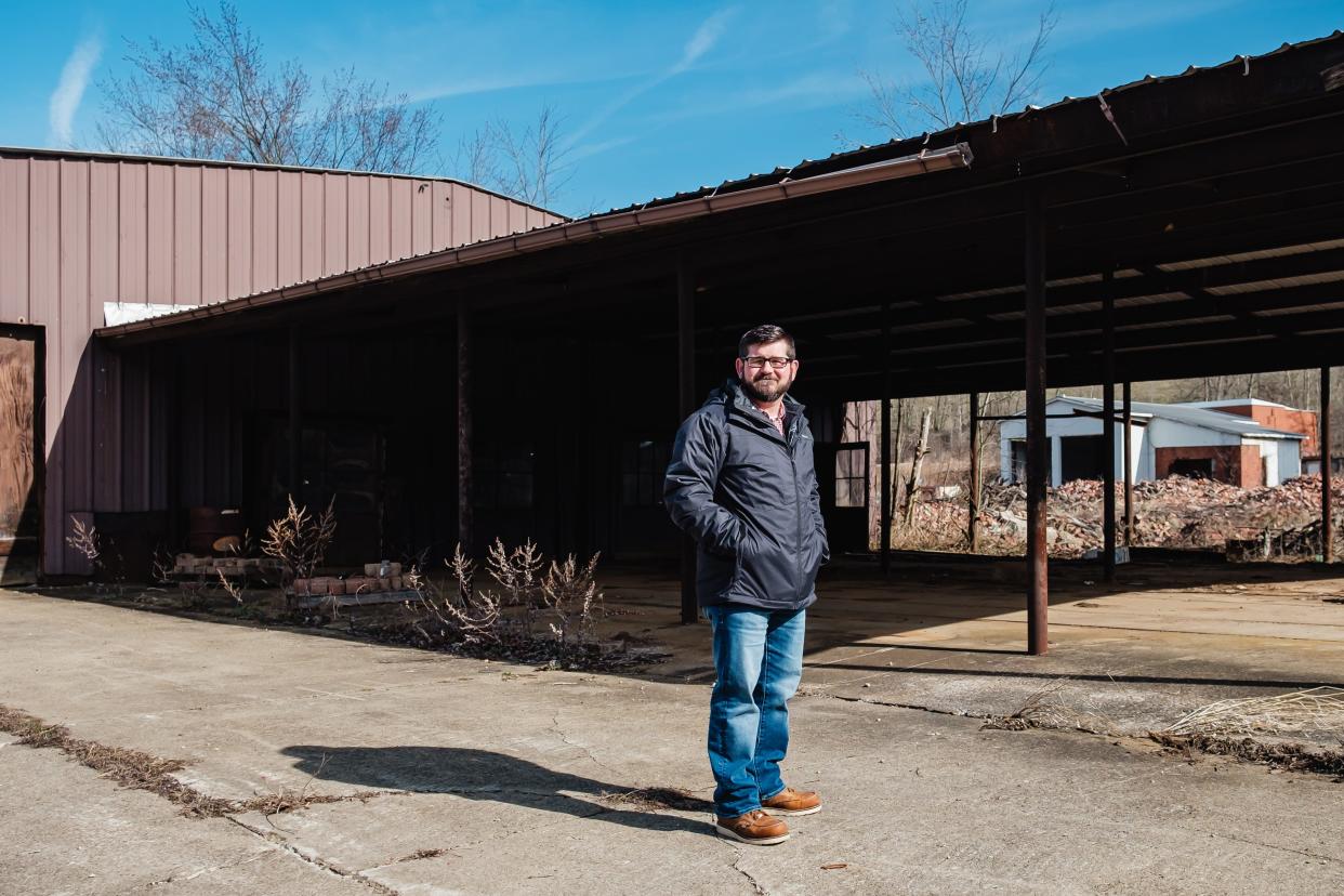 Seth Gerber, a fifth generation manager at Gerber & Sons, stands at the site of a recently acquired property on the Holmes County side of Baltic Tuesday. The company plans to renovate and expand at the new location, maintaining 47 jobs and moving nine positions from Tuscarawas County to Holmes. It is one of two businesses to get a 50% tax abatement for 10 years from Holmes County commissioners.