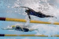 <p>Her parents started her in swimming at four years old with the hopes she’d learn the rules of the water. (Getty) </p>