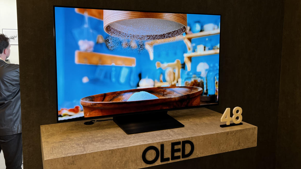  Samsung S90D TV at the CES 2024 trade show. 