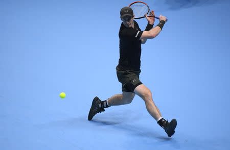 Britain Tennis - Barclays ATP World Tour Finals - O2 Arena, London - 16/11/16 Great Britain's Andy Murray in action during his round robin match against Japan's Kei Nishikori Reuters / Toby Melville Livepic