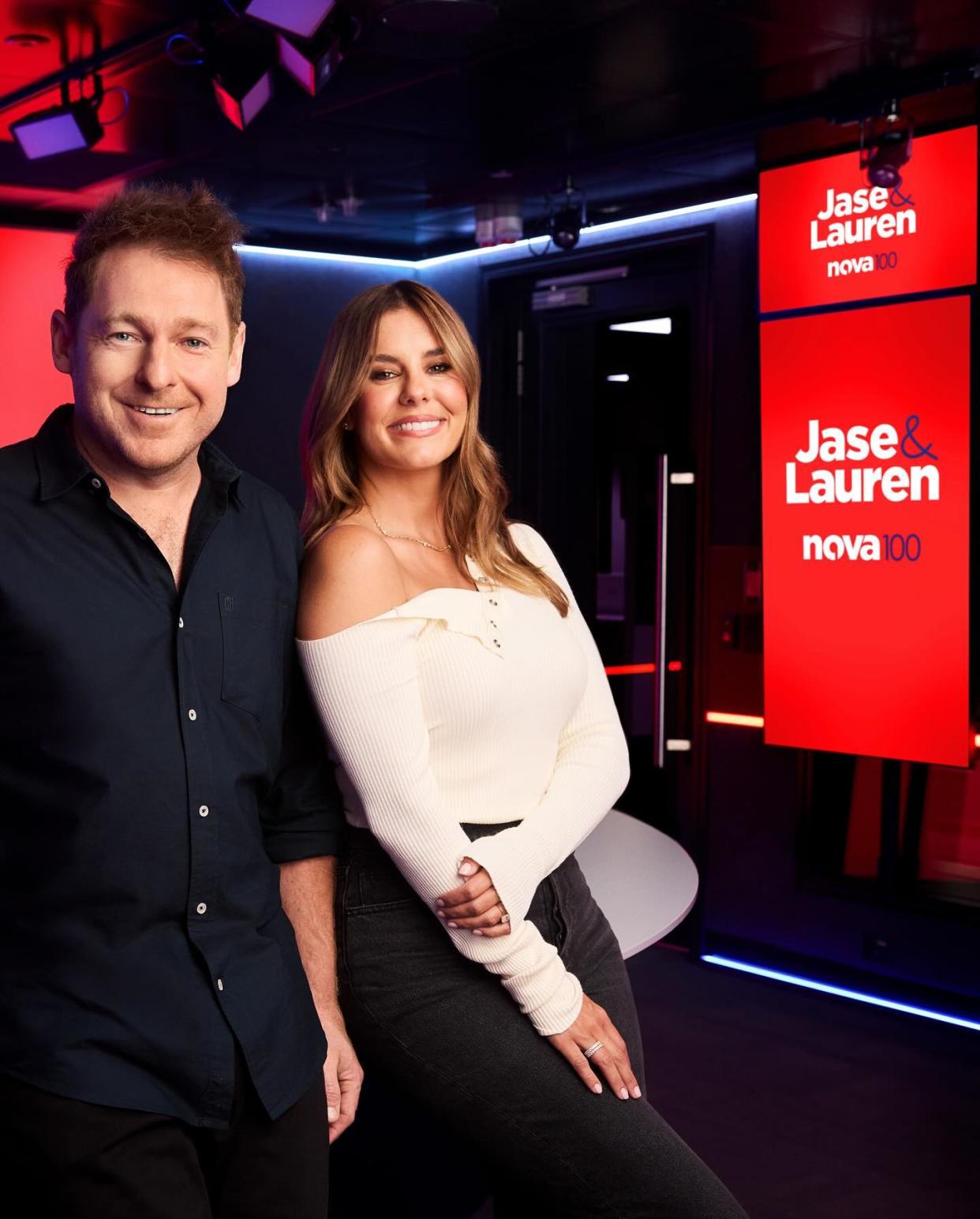 Former KIIS FM radio hosts Lauren Phillips and Jason Hawkins 