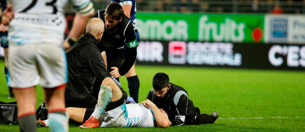 D’après une étude de 2021, un joueur de rugby professionnel sur deux présente un changement de son volume cérébral en raison des impacts reçus à la tête pendant sa carrière.  - Credit:DAMIEN KILANI / DK Prod / DPPI via AFP