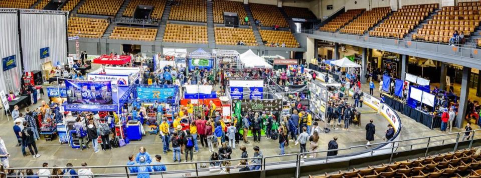 "The hardest fun you’ll ever have": Students from around the nation gather in East Knoxville at the Knoxville Civic Coliseum for one of the FIRST Robotics Competitions.