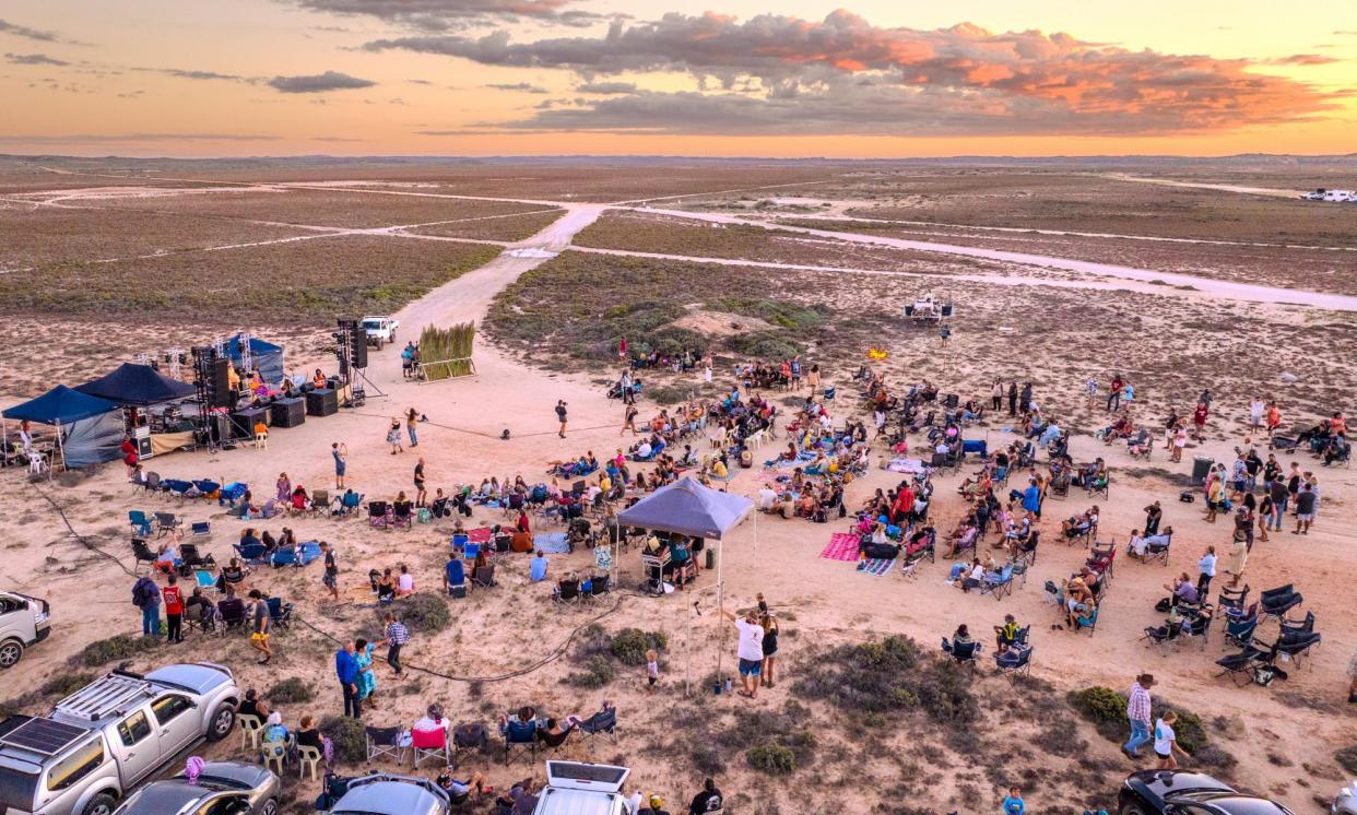 <span>The Jamba Nyinayi festival in Western Australia represents a homecoming of sorts for the Baiyungu people, who own and run the two-night cultural camping event.</span><span>Photograph: Violeta J Brosig/Blue Media Exmouth</span>