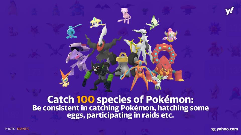 This target includes any Pokemon species you catch during the Timed Research period, even if you caught the same species before. (Photo: Niantic)