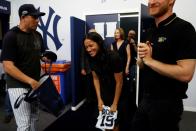 <p>Could baby Archie have a future career with the New York Yankees? Before the team's game against the Boston Red Sox at London Stadium, the team gifted the Duke and Duchess of Sussex an adorably tiny jersey, and Meghan seems to approve.<br></p>