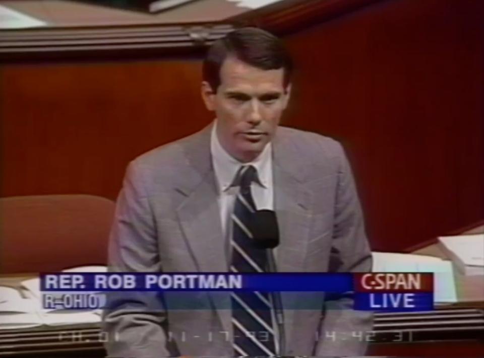 Rep. Rob Portman (R-OH), now a US Senator, speaks on the House floor in support of NAFTA in 1993. (CSPAN) 