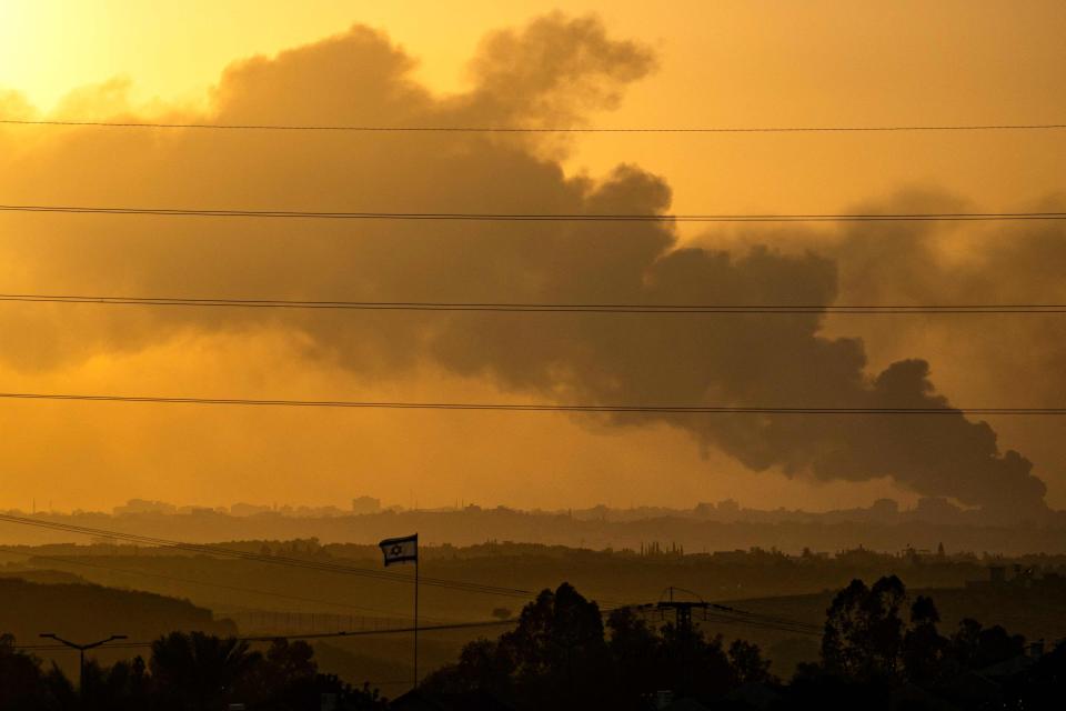 Smoke rises from northern Gaza in a picture taken from southern Israel (AFP via Getty Images)