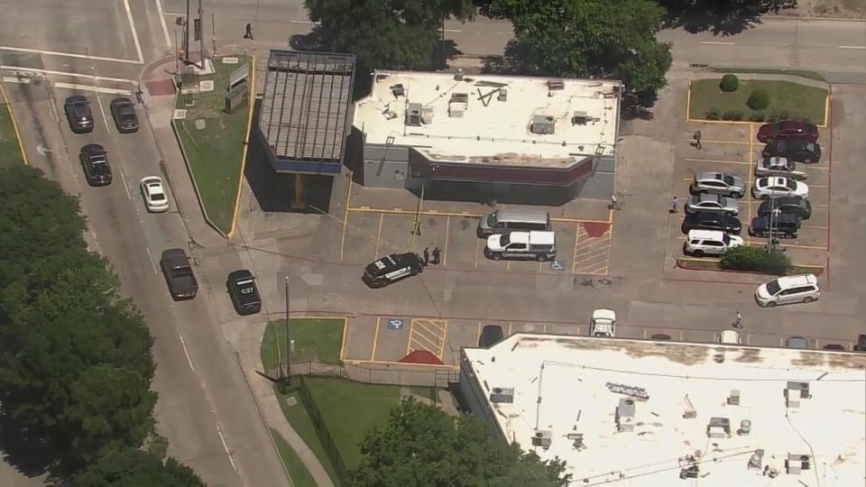 <div>Houston police investigate a shooting on Greens Road.</div>