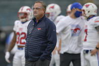 SMU head coach Sonny Dykes watches his team during an NCAA college football game against SMU in New Orleans, Friday, Oct. 16, 2020. (AP Photo/Matthew Hinton)