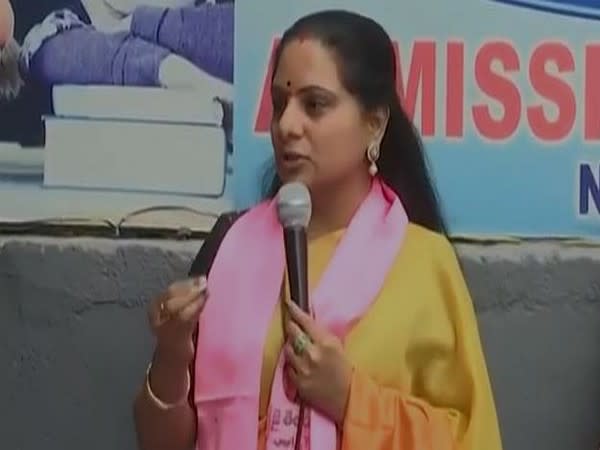 MLC from Telangana Rashtra Samithi (TRS) Kalvakuntla Kavitha (Photo/ANI)