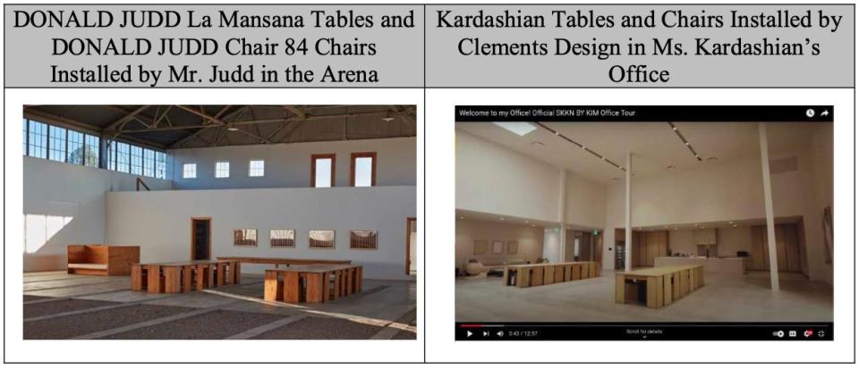 A comparison of the two table and chair setups