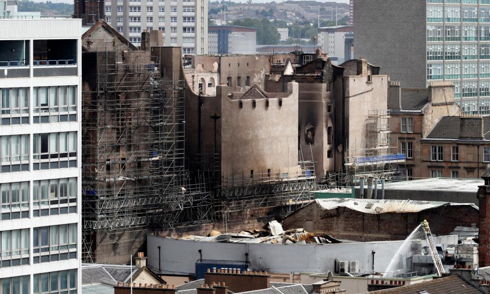 Damaged buildings in the city centre after the blaze at the Mackintosh building at the Glasgow School of Art