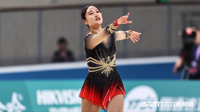 杭州亞運滑輪，洪筱晴出賽女子花式溜冰個人決賽。（圖／記者劉彥池攝影）