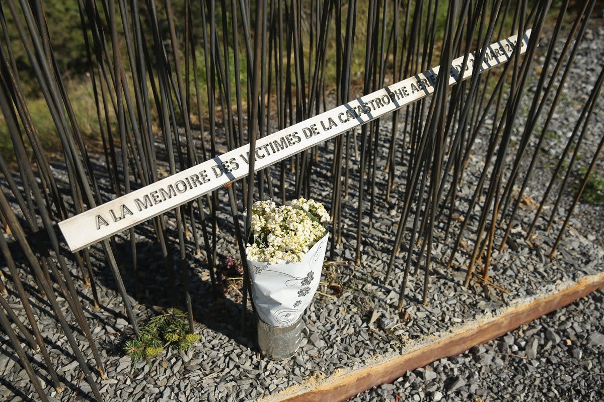 A memorial with 149 steel rods commemorates the 149 victims of Germanwings flight 4U9525 that crashed on 24  March, 2015 (Getty Images)