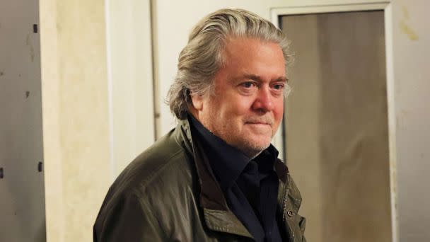 PHOTO: Steve Bannon, former adviser to President Donald Trump, leaves after a court appearance at NYS Supreme Court on Oct. 4, 2022, in New York City. (Michael M. Santiago/Getty Images)