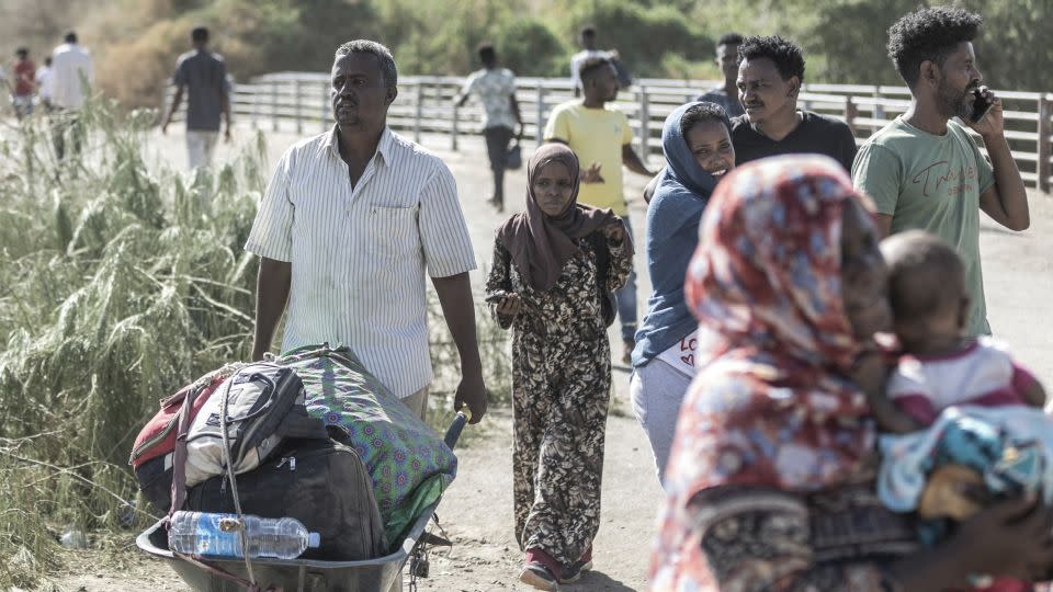 Refugees from Sudan cross into Ethiopia.  - Amanuel Sileshi/AFP/Getty Images/File