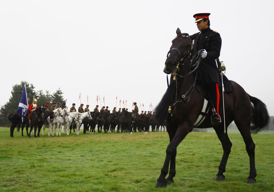 The Household Cavalry Prepare At Floors Castle Ahead Of Massed Pipe Bands Day