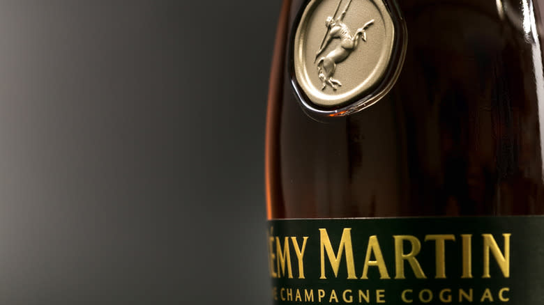 closeup Remy Marten cognac bottle