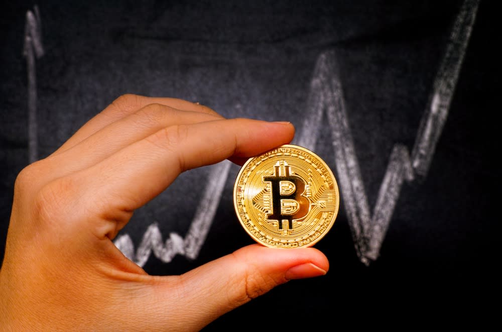 The bitcoin price surged to a new 12-month high on Sunday. | Source: Shutterstock