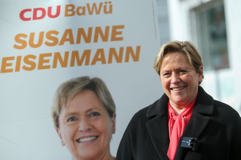 Campaign posters ahead of Baden Wuerttemberg state elections in Stuttgart