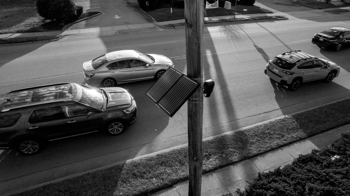 A Flock automated license plate reader camera. On Thursday, Lexington council members will vote to expand the program.