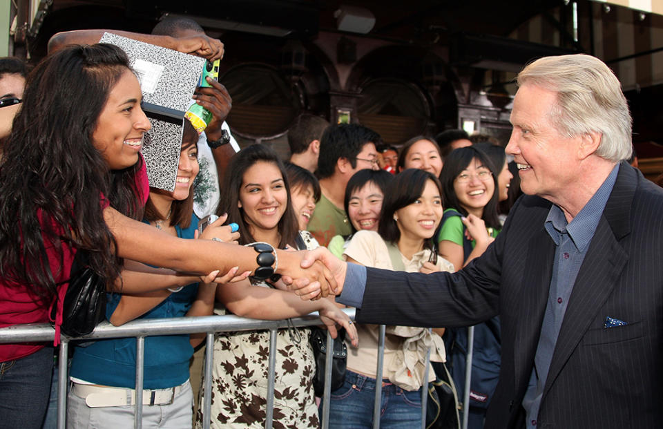 <p>The Oscar winner — here greeting fans at the L.A. premiere — would only appear in the first <em>Transformers</em> entry. (Photo: Frazer Harrison/Getty Images) </p>