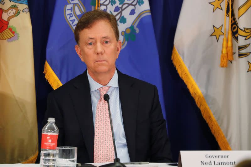 Connecticut Governor Ned Lamont takes part in a regional cannabis and vaping summit in New York City, New York
